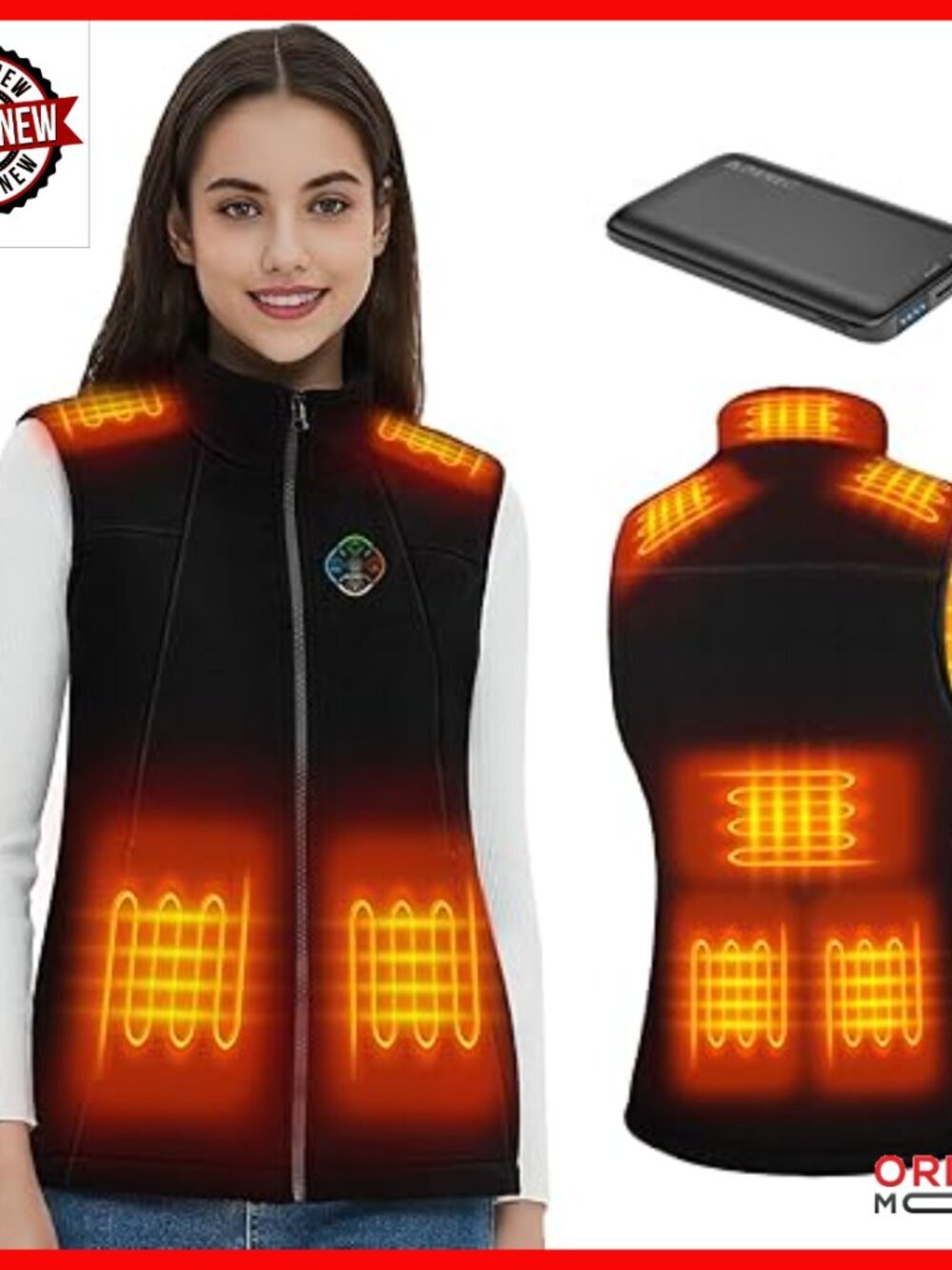 Women's Heated Vest with Battery Pack, 8-Zone Fleece Winter Jacket